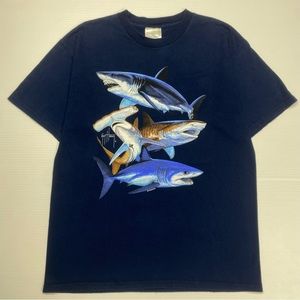 Vintage Guy Harvey Shark Graphic Navy T-Shirt Size 14/16 Medium
